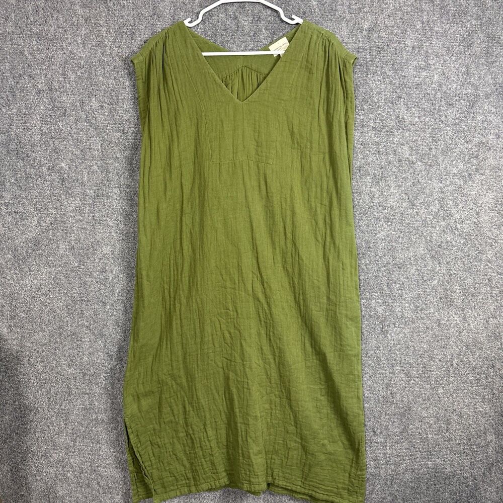 Laude The Label Dress Womens Size XS  / S  Green Gauzy Cotton Organic Oversized
